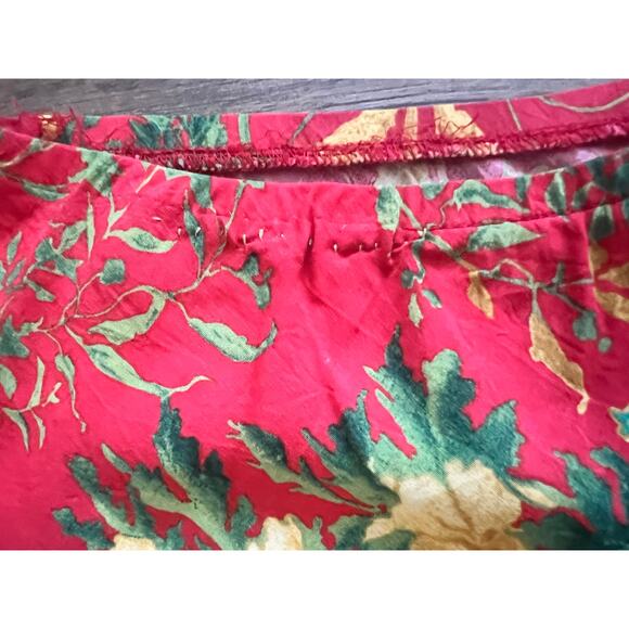 Jams World Red Floral Skirt Limited Edition Small Ruffle Rayon Elastic Midi - Picture 3 of 4